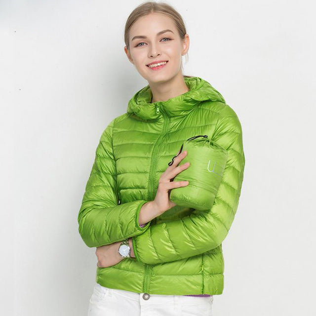 Pufferjack Met Capuchon Lichtgewicht Casual Bovenkleding Dames