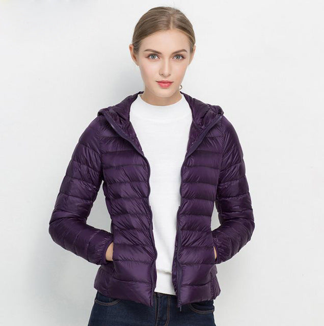 Pufferjack Met Capuchon Lichtgewicht Casual Bovenkleding Dames