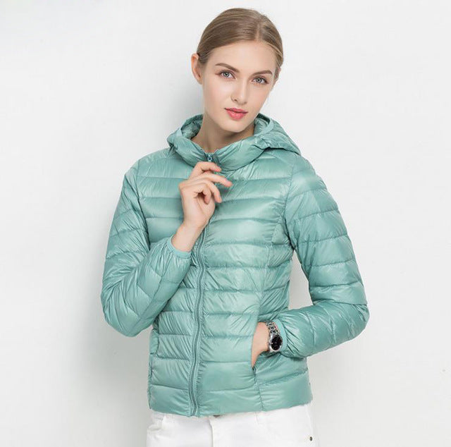 Pufferjack Met Capuchon Lichtgewicht Casual Bovenkleding Dames