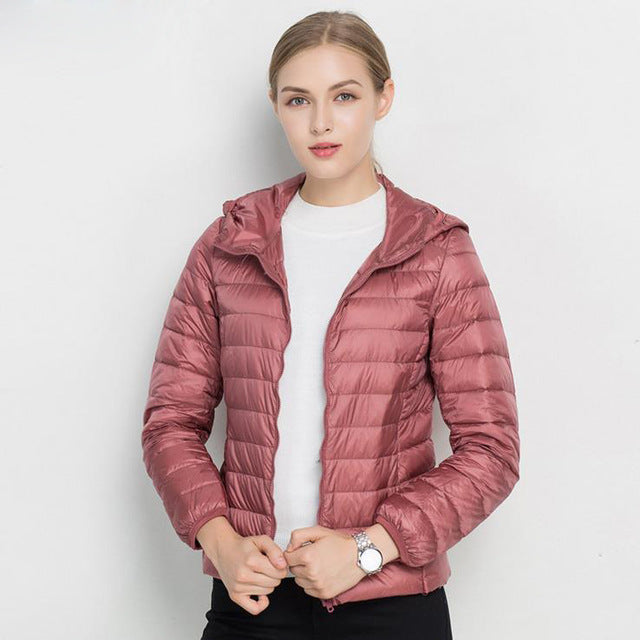 Pufferjack Met Capuchon Lichtgewicht Casual Bovenkleding Dames