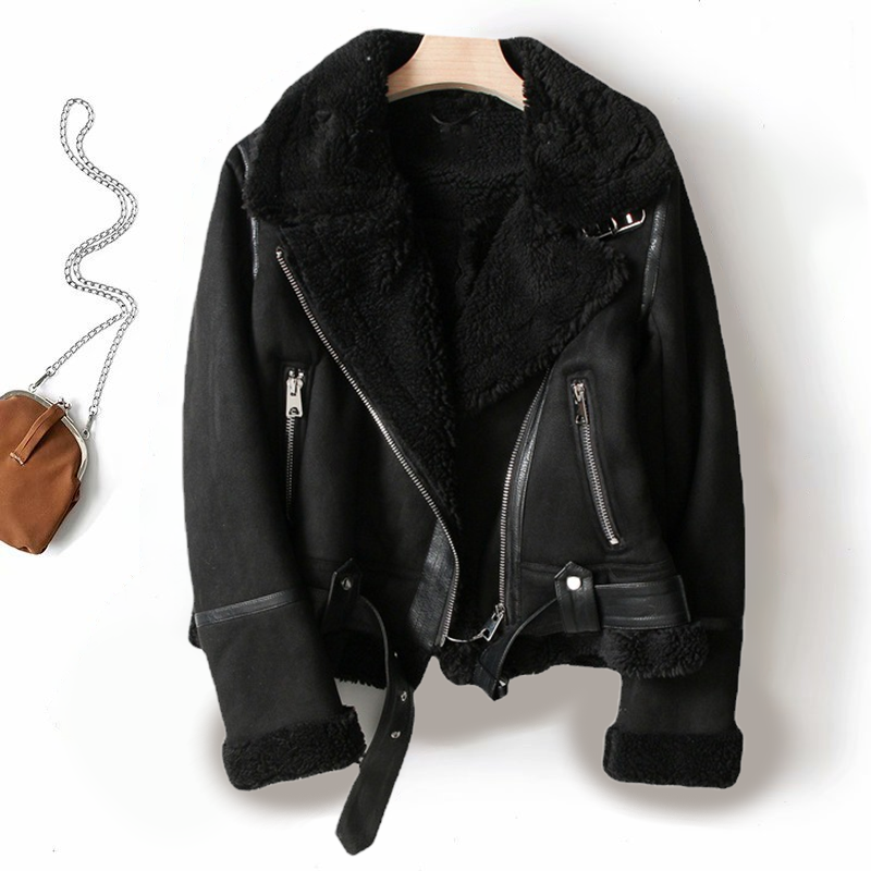 Winter Shearling Jack Gezellig Warm Ontwerp Dames