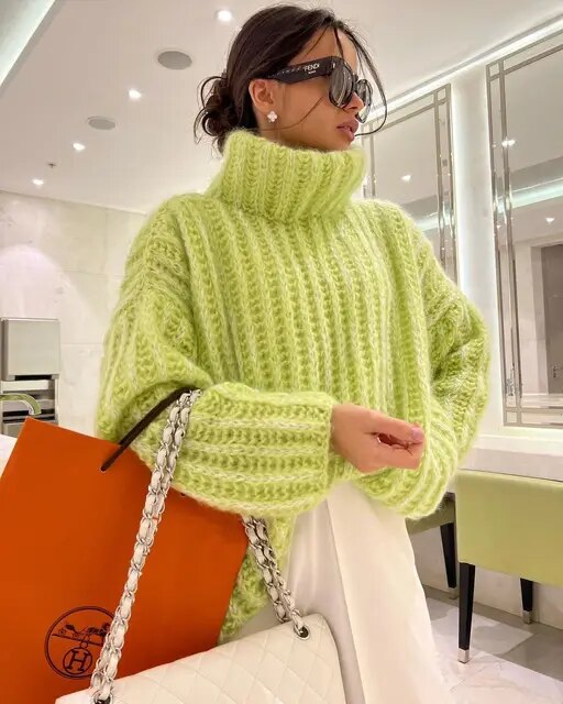 Oversized Wintertrui met Hoge Hals voor Dames Gezellige Stijl