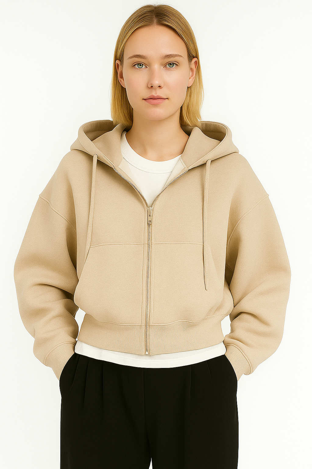 Gezellig oversized sweatshirt met rits en capuchon voor vrouwen