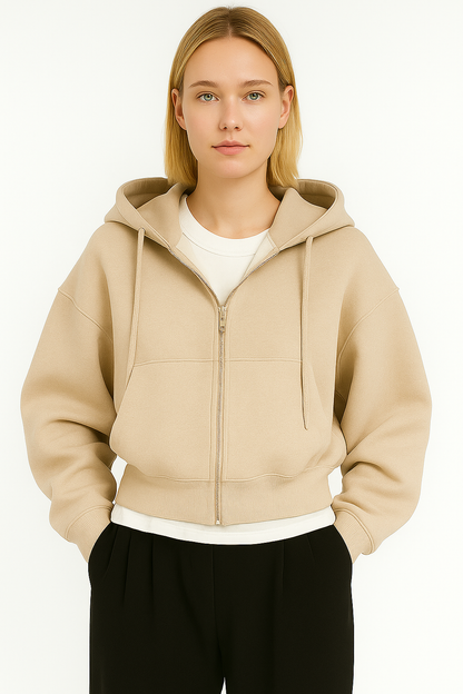 Gezellig oversized sweatshirt met rits en capuchon voor vrouwen