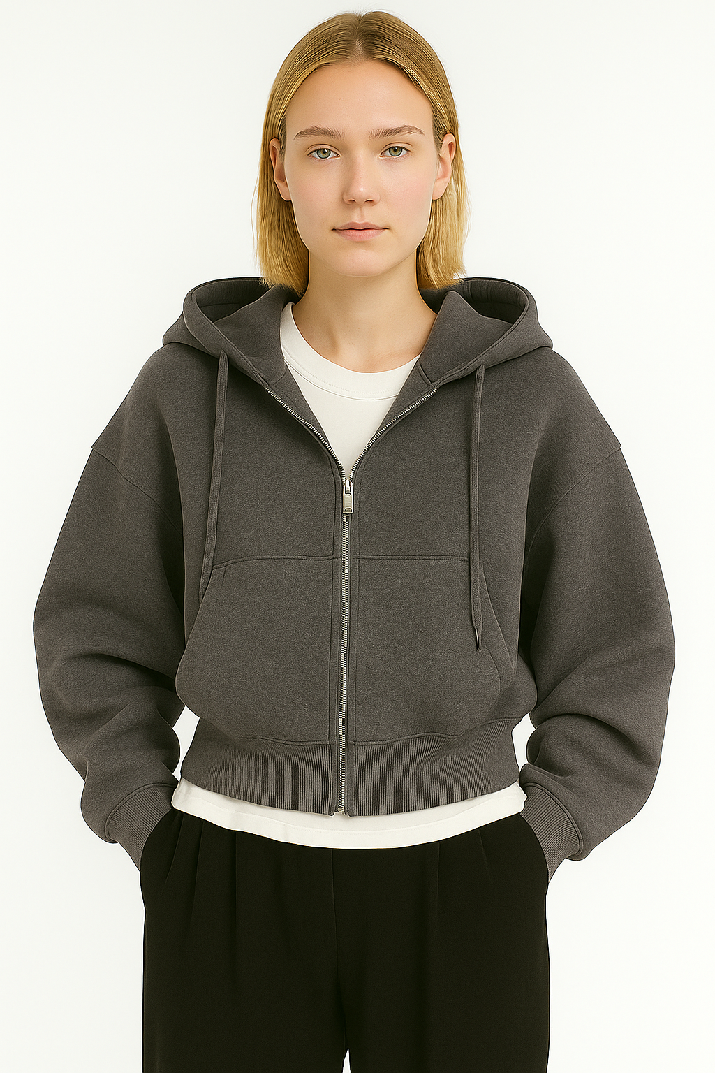 Gezellig oversized sweatshirt met rits en capuchon voor vrouwen