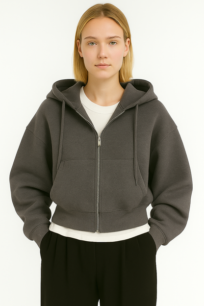 Gezellig oversized sweatshirt met rits en capuchon voor vrouwen