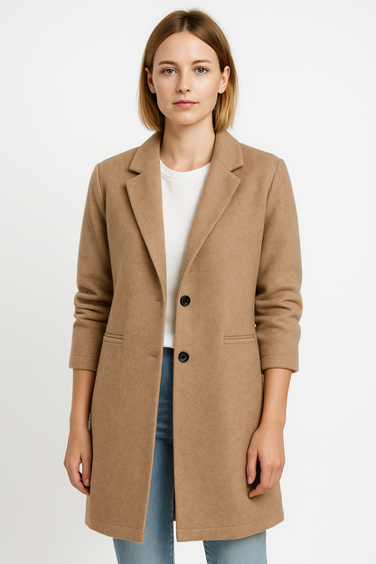 Chique Blazerjas Met Dubbele Zakken Voor Dames