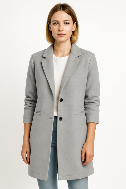 Chique Blazerjas Met Dubbele Zakken Voor Dames