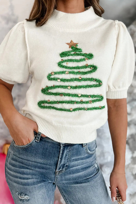 Kerstboom Trui Feestelijke Gebreide Top Dames