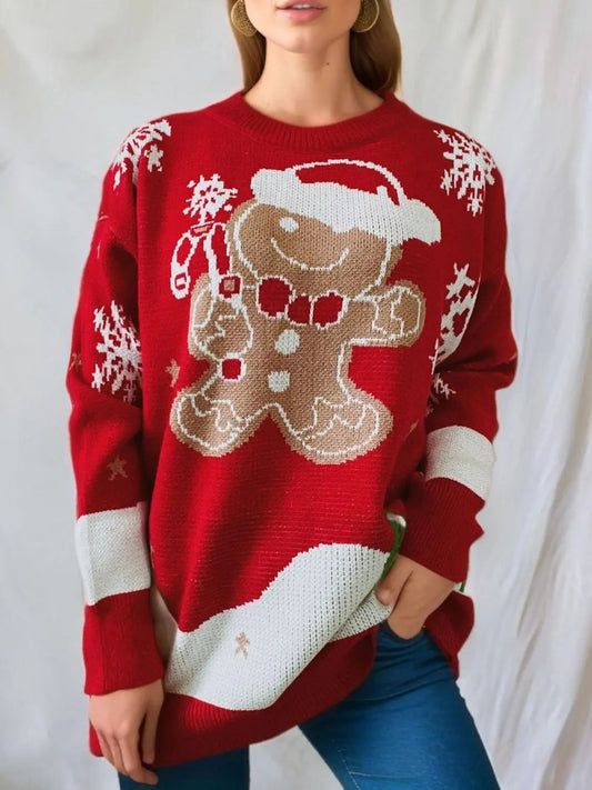 Kersttrui Dames Peperkoek Man Feestelijke Gebreide Pullover Dames