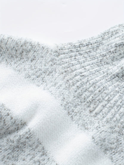 Gestreepte Coltrui Wintertrui voor Dames Gezellige Stijl