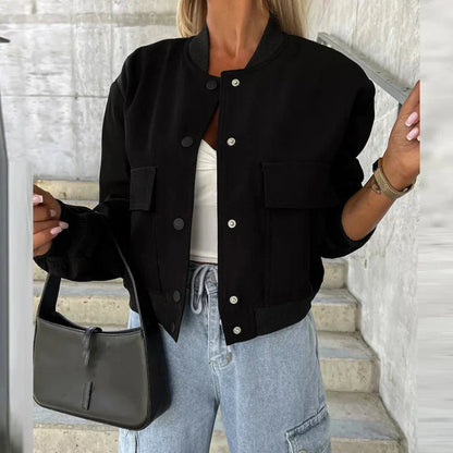 Knoopsluiting Jas Moderne Streetwear Look Dames