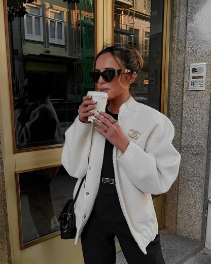 Oversized Knopenjack Gezellige Streetwear Stijl Dames