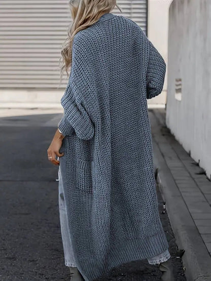 Gezellige Casual Gebreide Lange Wintervestjas voor Dames