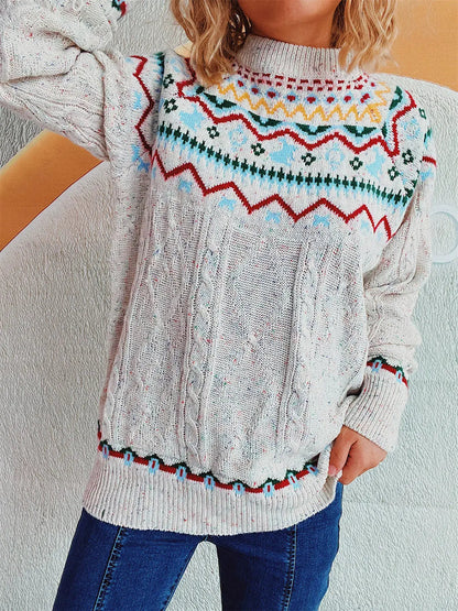 Fair Isle Trui Dames Kleurrijke Kerst Gebreide Pullover Dames