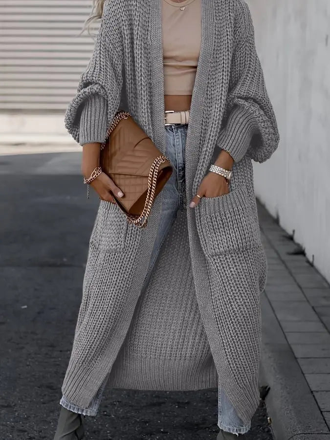 Gezellige Casual Gebreide Lange Wintervestjas voor Dames