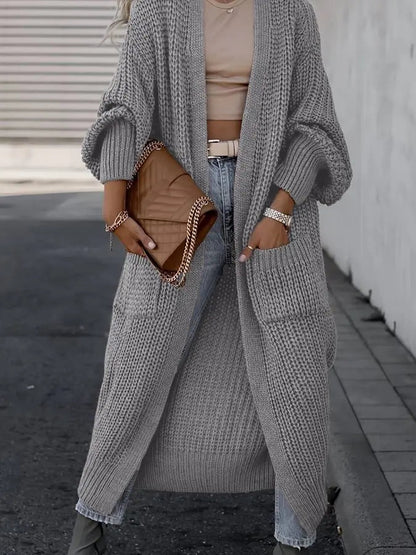 Gezellige Casual Gebreide Lange Wintervestjas voor Dames