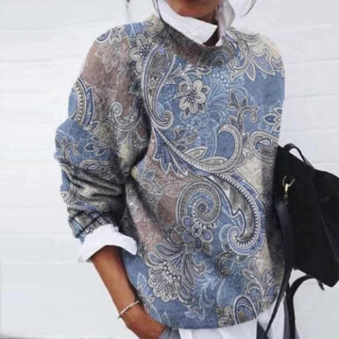 Casual Paisley Pullover Met Lange Mouw Dames