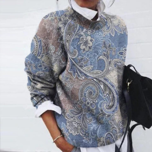 Casual Paisley Pullover Met Lange Mouw Dames