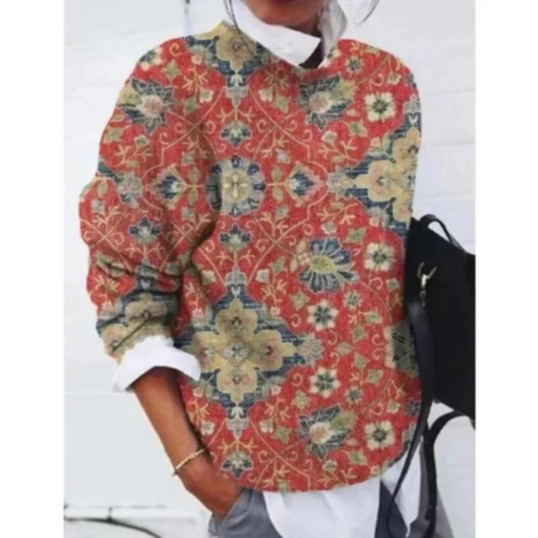 Casual Paisley Pullover Met Lange Mouw Dames