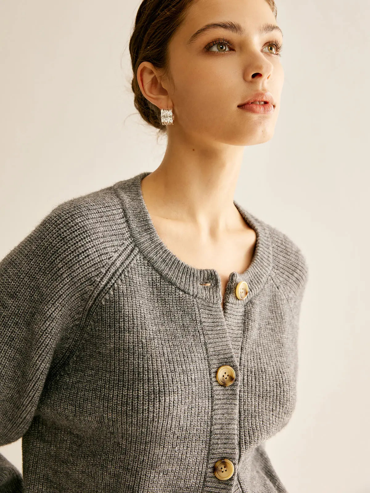 Elegante Gebreide Knopen Wintercardigan Trui voor Dames