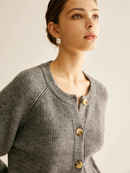 Elegante Gebreide Knopen Wintercardigan Trui voor Dames