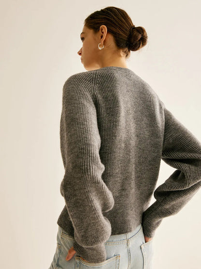 Elegante Gebreide Knopen Wintercardigan Trui voor Dames