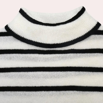 Trendy gestreepte coltrui met modern design voor vrouwen