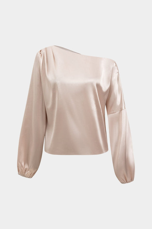 Stijlvolle One-Shoulder Blouse van Soepel Satijn