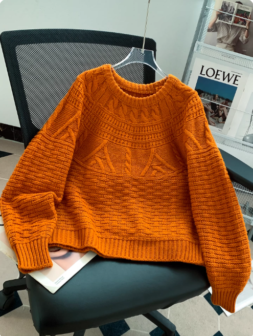 Stijlvolle Kabeltrui met Lange Mouwen voor Vrouwen