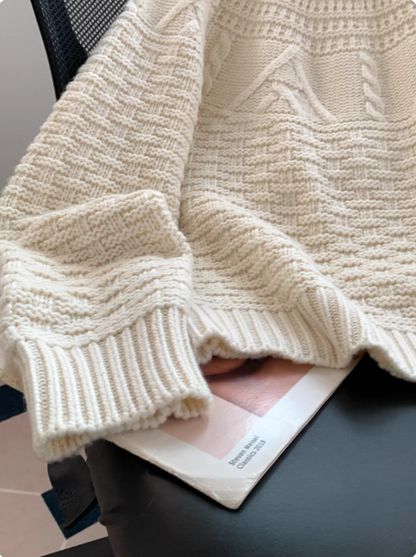 Stijlvolle Kabeltrui met Lange Mouwen voor Vrouwen