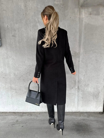 Lange Dubbelzijdige Winterjas voor Dames Elegante Stijl