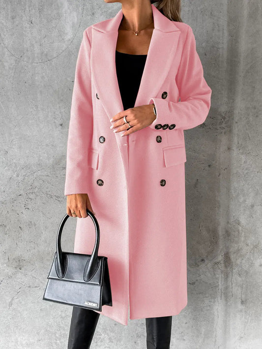 Lange Dubbelzijdige Winterjas voor Dames Elegante Stijl