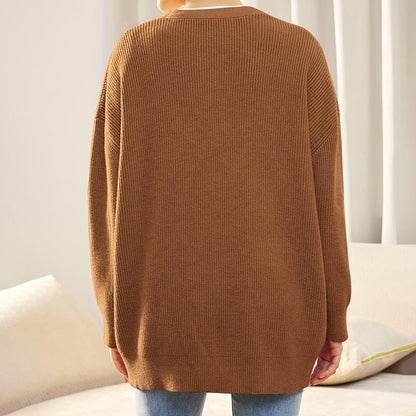 Oversized Knopen Gebreid Vest Dames Trendy Casual Trui