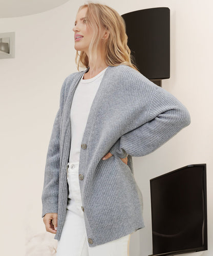 Oversized Knopen Gebreid Vest Dames Trendy Casual Trui
