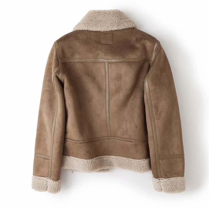 Winter Shearling Jack Gezellig Warm Ontwerp Dames