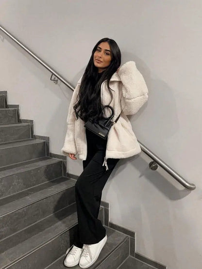 Oversized Winterjack Gezellige Teddy Stijl Dames