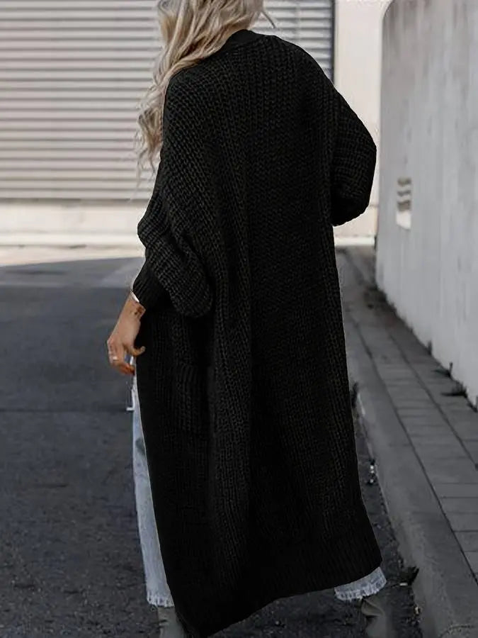 Gezellige Casual Gebreide Lange Wintervestjas voor Dames