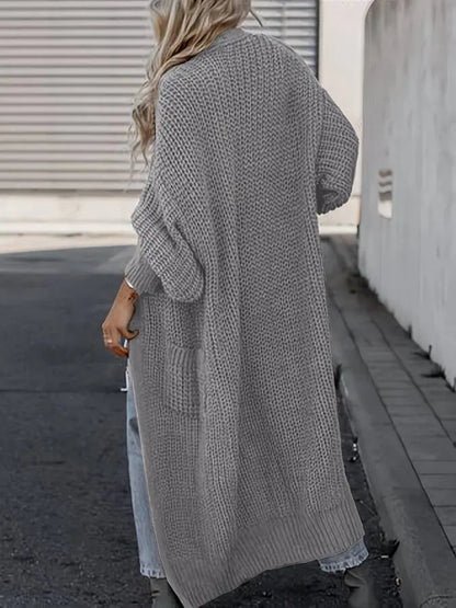 Gezellige Casual Gebreide Lange Wintervestjas voor Dames