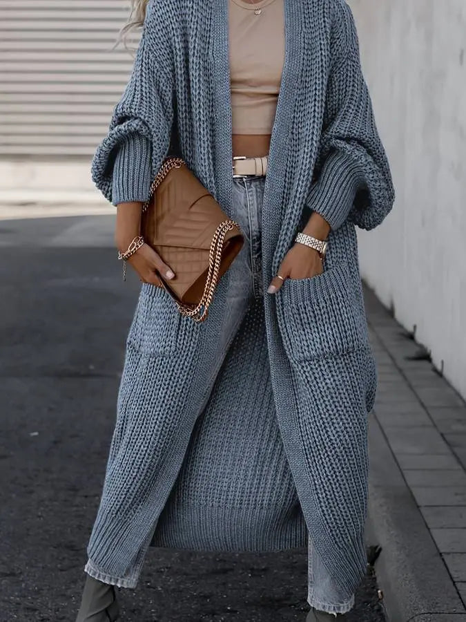 Gezellige Casual Gebreide Lange Wintervestjas voor Dames