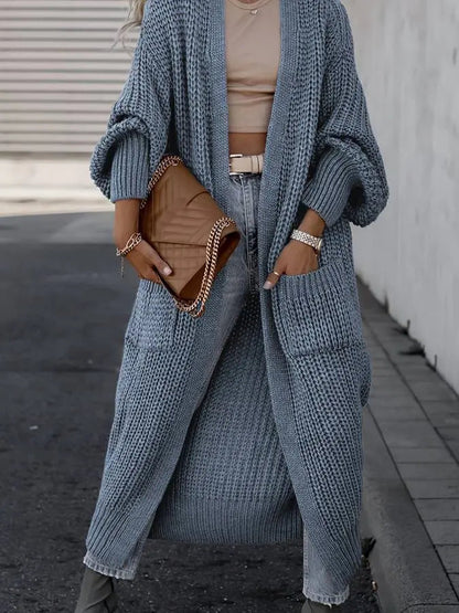 Gezellige Casual Gebreide Lange Wintervestjas voor Dames