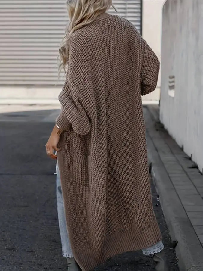 Gezellige Casual Gebreide Lange Wintervestjas voor Dames