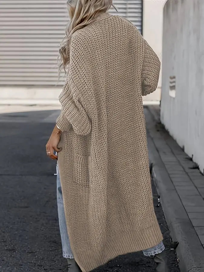 Gezellige Casual Gebreide Lange Wintervestjas voor Dames