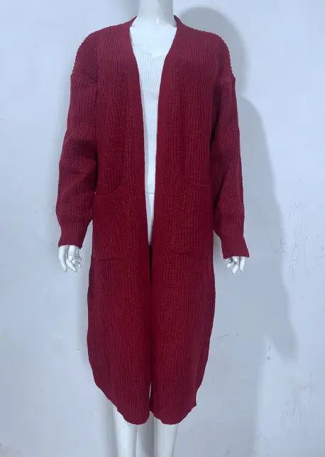 Gezellige Casual Gebreide Lange Wintervestjas voor Dames