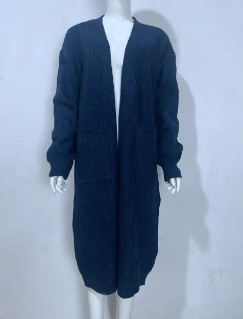 Gezellige Casual Gebreide Lange Wintervestjas voor Dames