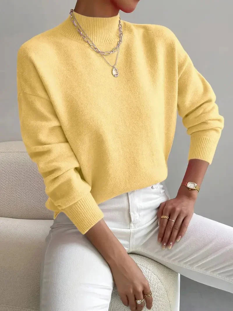 Gebreide Wintertrui met Hoge Hals voor Dames Elegante Stijl