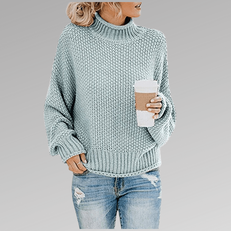 Dikke Gebreide Wintertrui met Hoge Hals voor Dames Gezellige Stijl