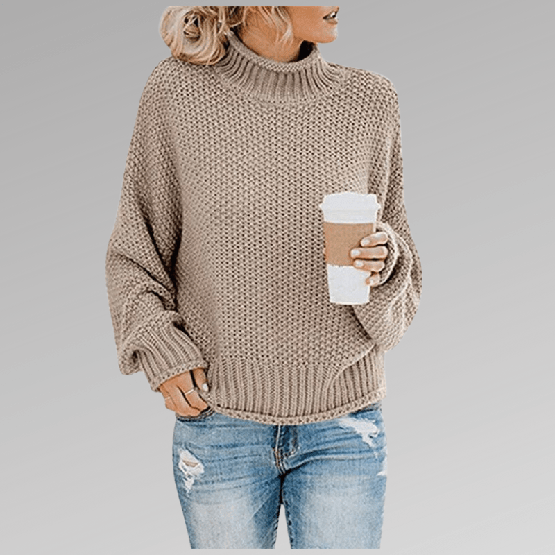 Dikke Gebreide Wintertrui met Hoge Hals voor Dames Gezellige Stijl