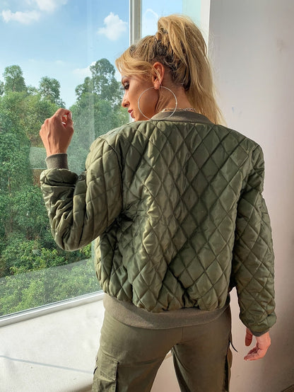 Gewatteerd Winterjack Trendy Casual Stijl Dames