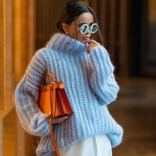 Oversized Wintertrui met Hoge Hals voor Dames Gezellige Stijl